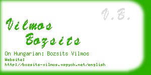 vilmos bozsits business card